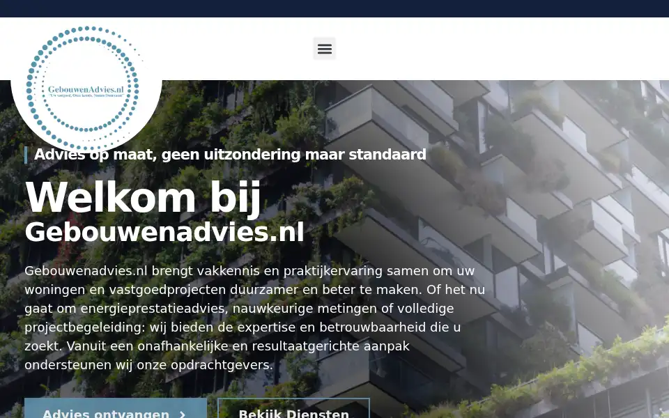 Screenshot of gebouwenadvies.nl