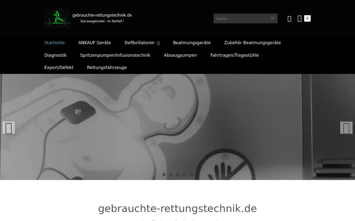 Screenshot of gebrauchte-rettungstechnik.de