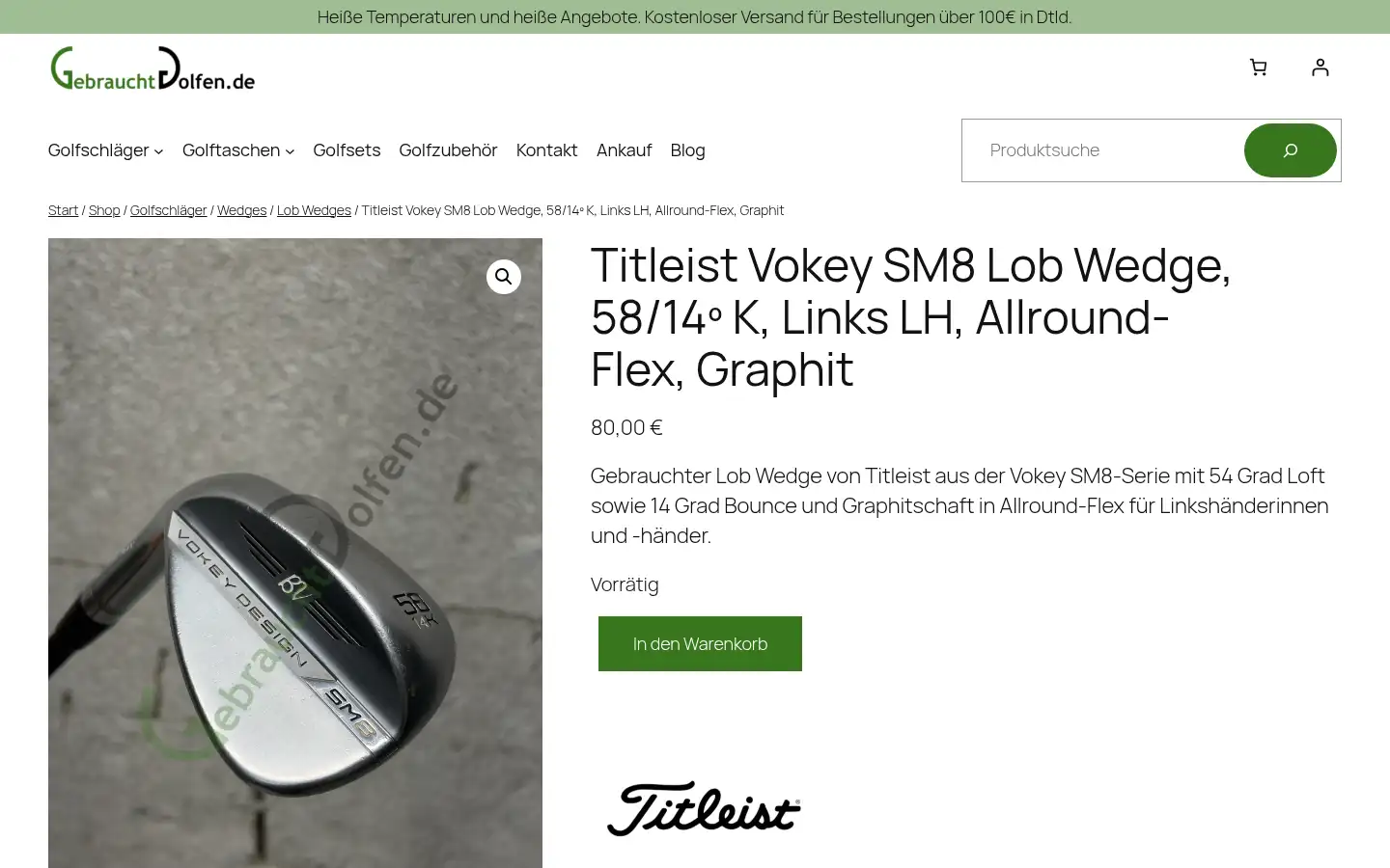 Screenshot of gebrauchtgolfen.de