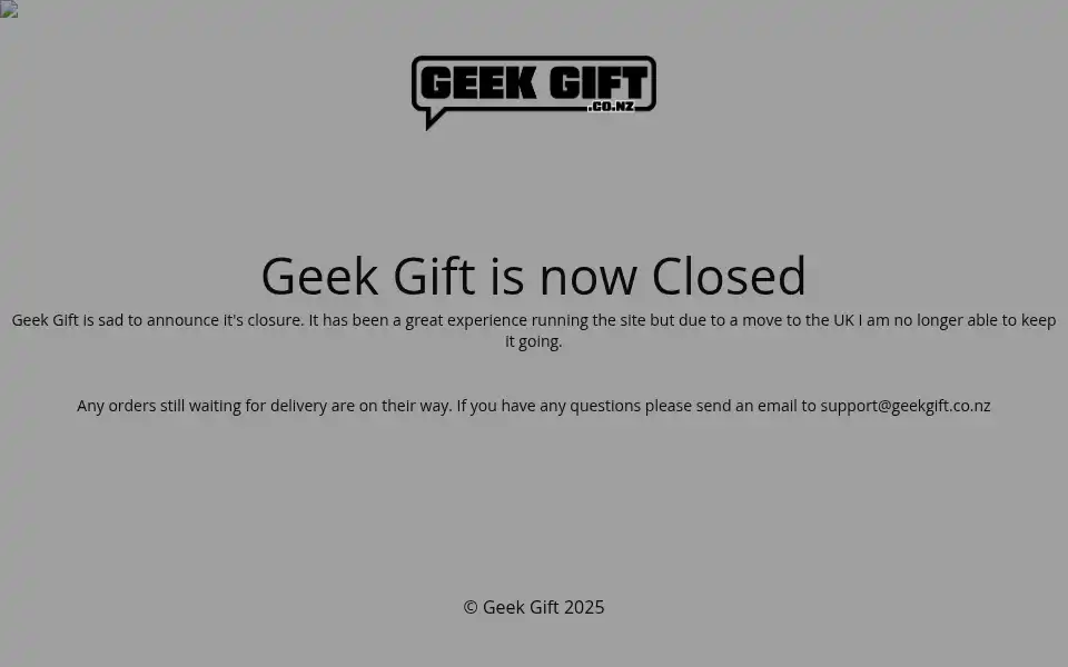 Screenshot of geekgift.co.nz