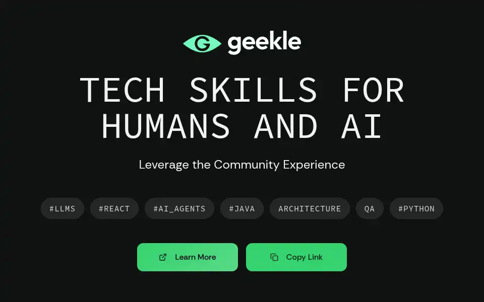 Screenshot of geekle.us
