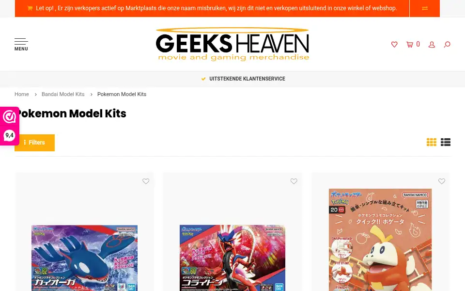 Screenshot of geekstore.nl