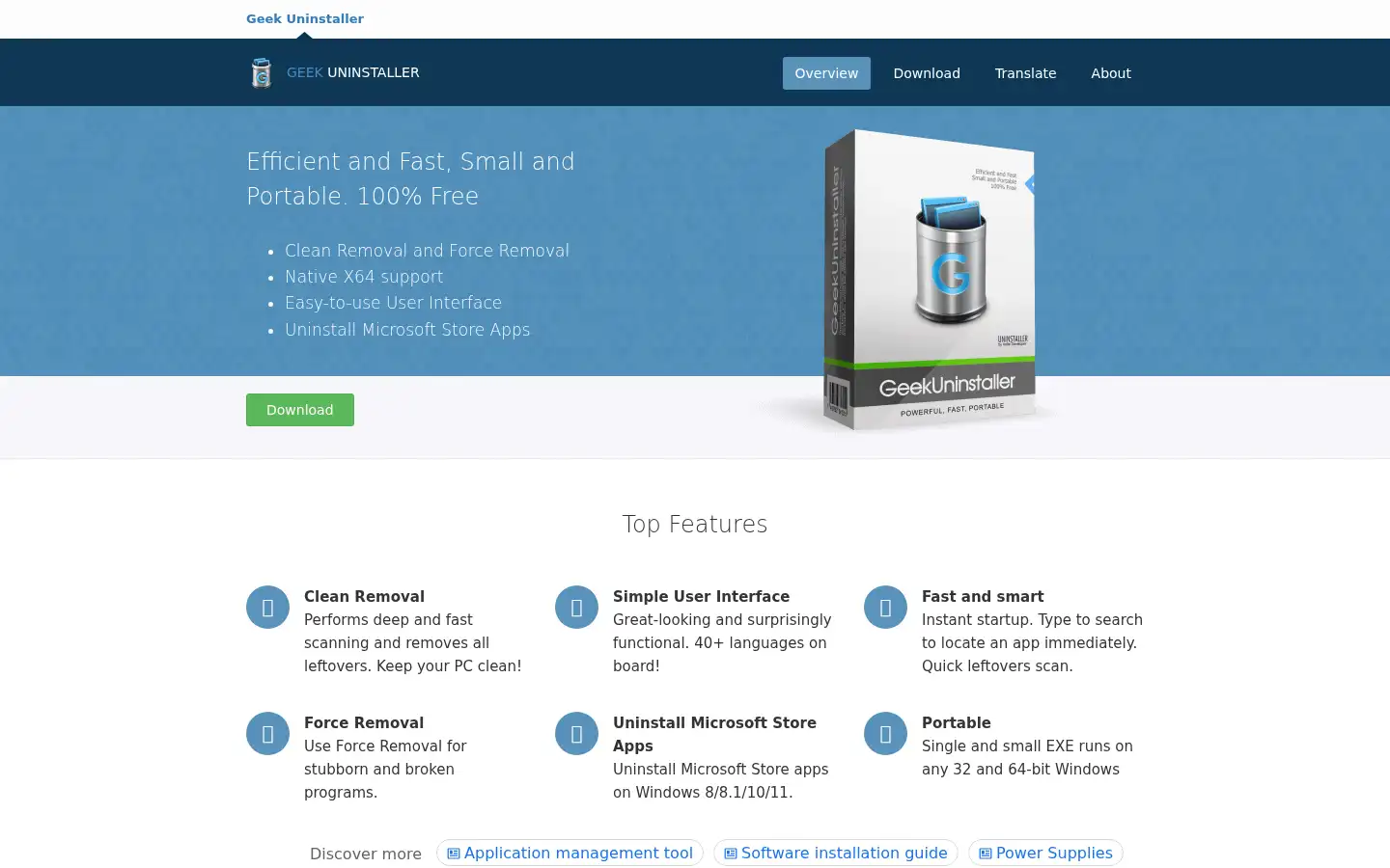 Screenshot of geekuninstaller.com