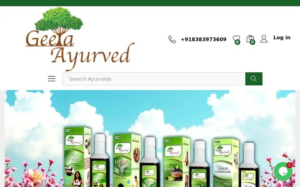 Screenshot of geetaayurved.com