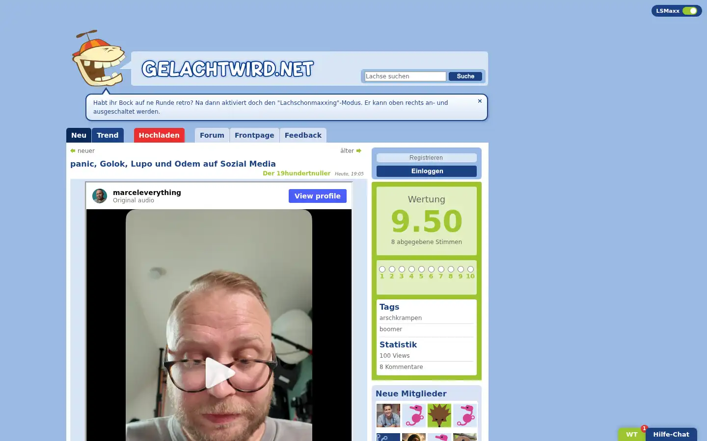 Screenshot of gelachtwird.net