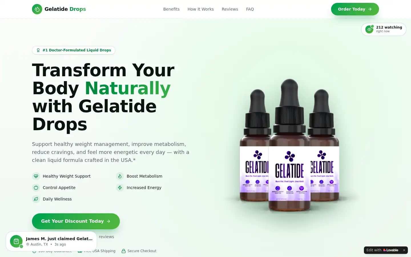Screenshot of gelatidedrops-droz.lovable.app