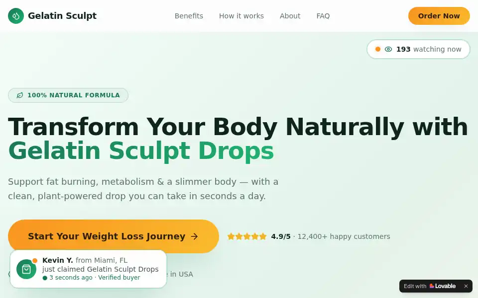 Screenshot of gelatinsculpt.lovable.app