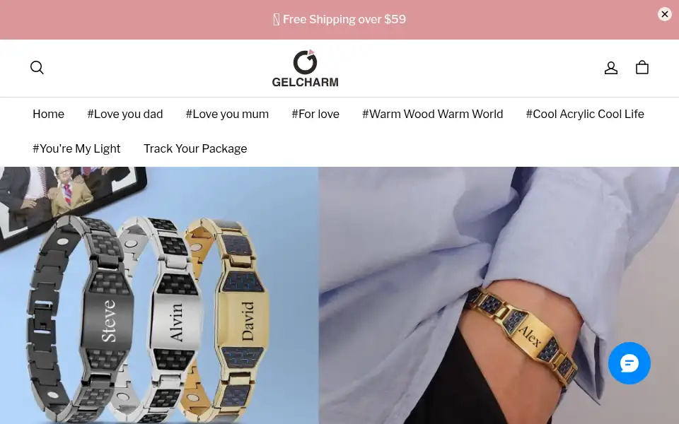 Screenshot of gelcharm.com