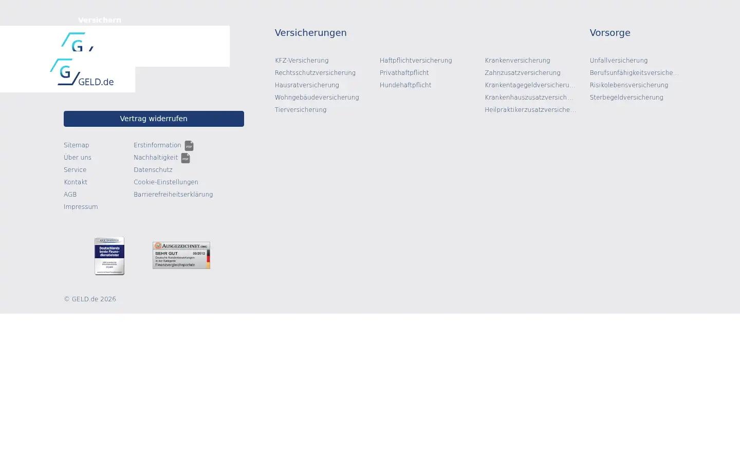 Screenshot of geld.de