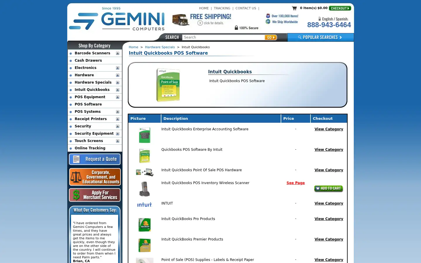 Screenshot of geminicomputers.com