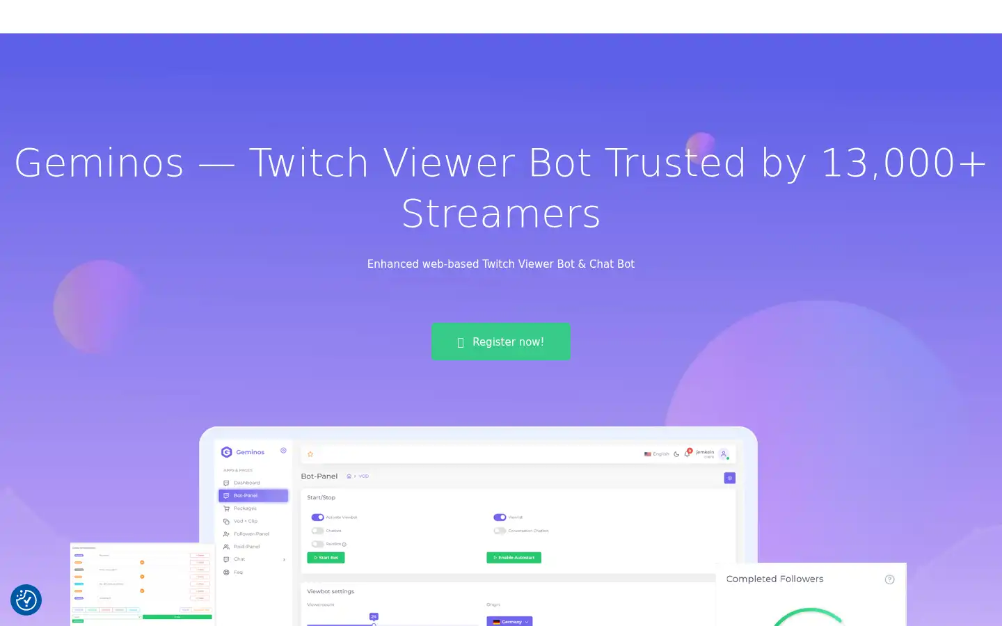 Screenshot of geminos.io