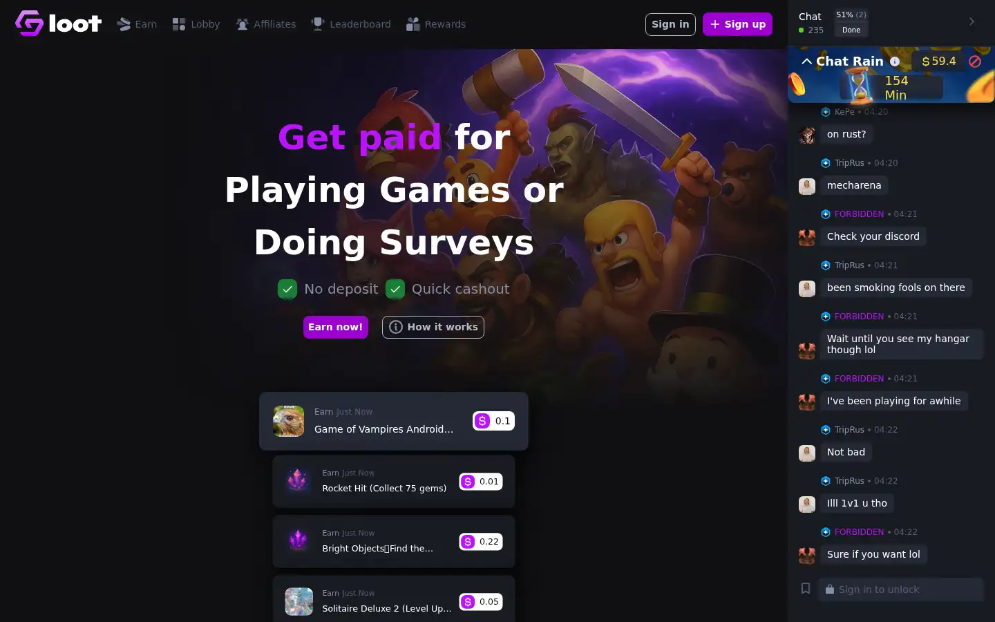 Screenshot of gemsloot.com