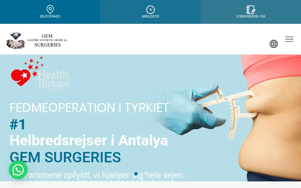 Screenshot of gemsurgeries.dk