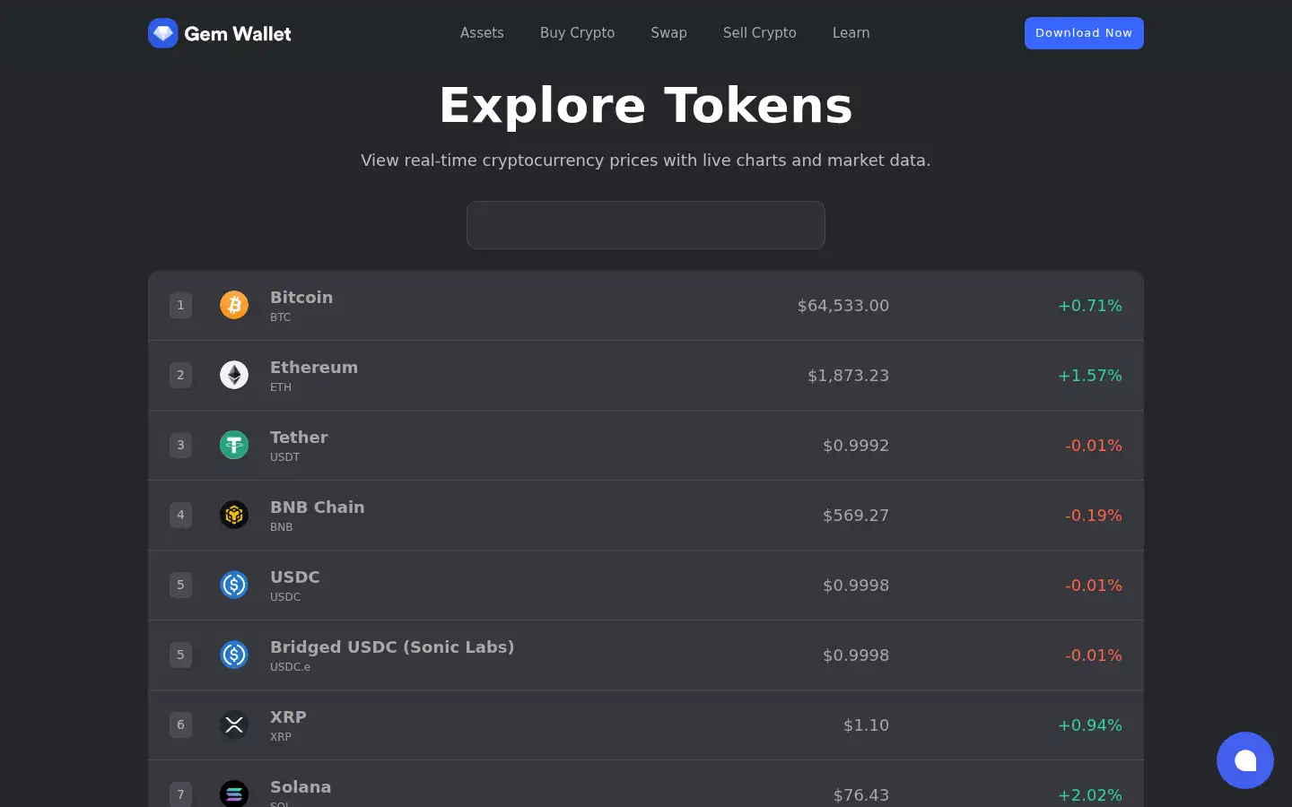 Screenshot of gemwallet.com