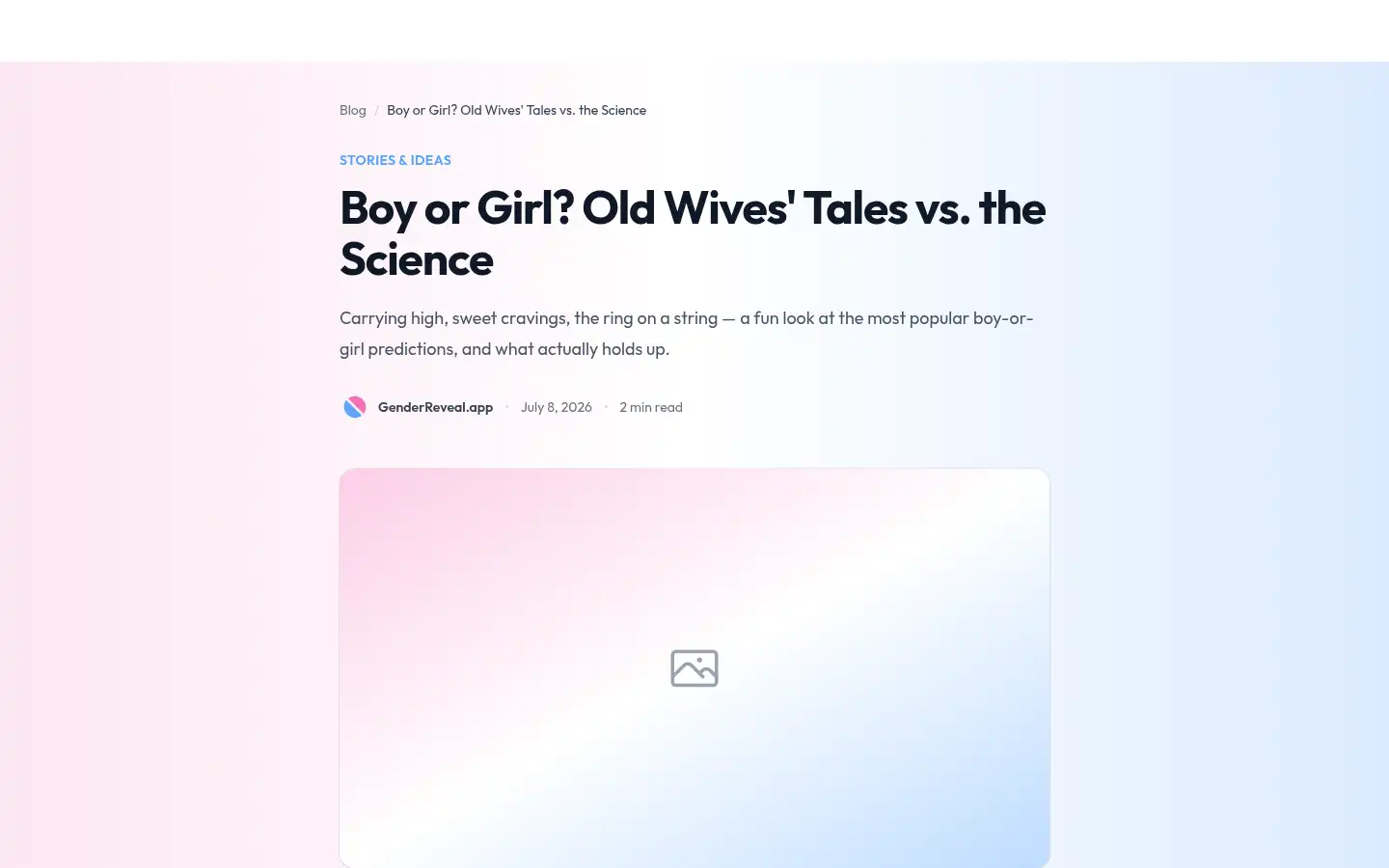 Screenshot of genderreveal.app