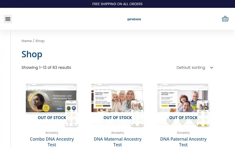 Screenshot of genebase.com
