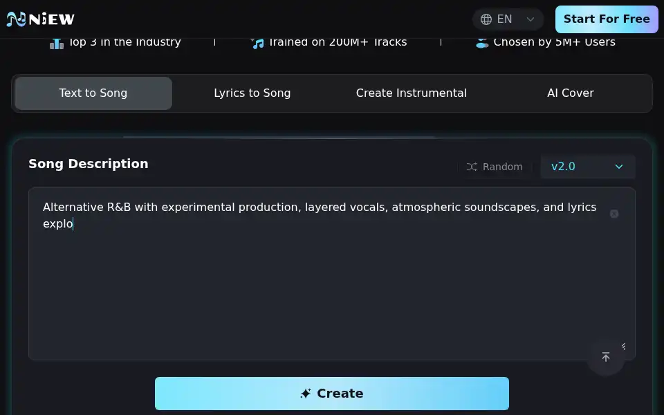 Screenshot of generateaimusic.com