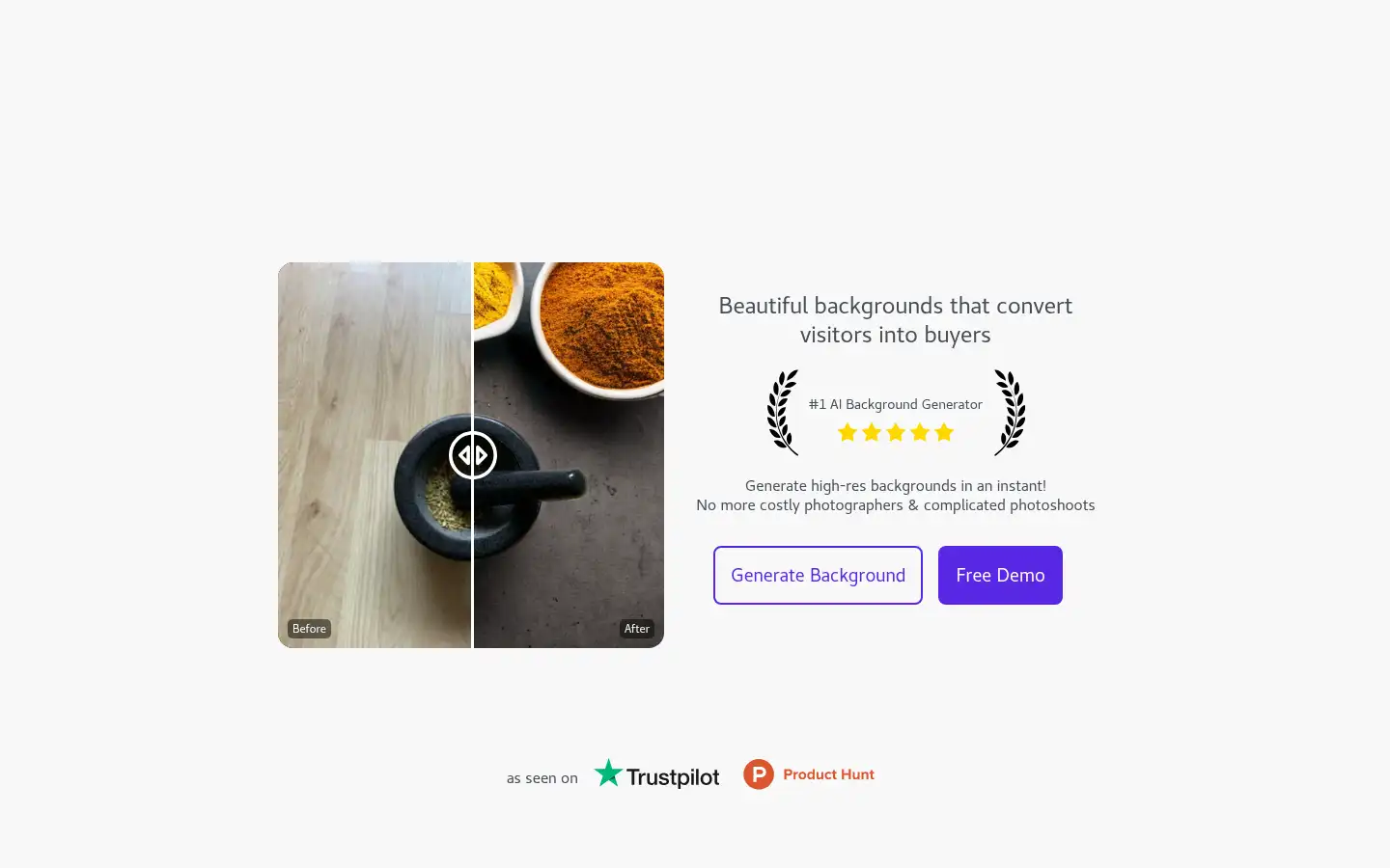 Screenshot of generatebg.com