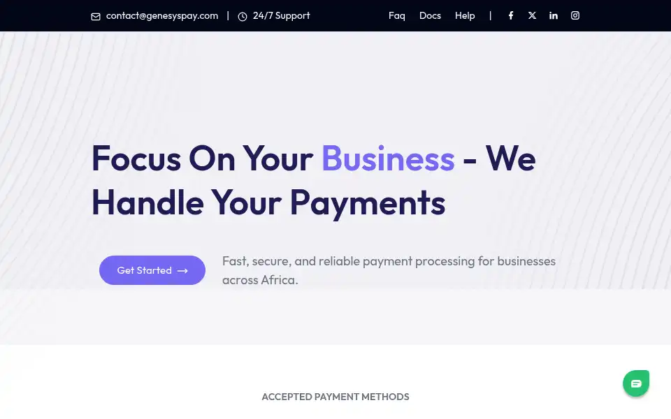 Screenshot of genesyspay.com