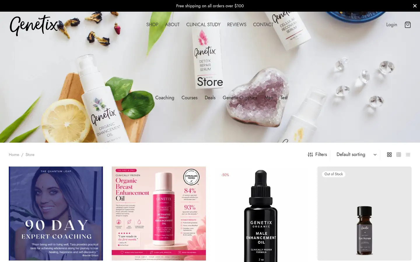 Screenshot of genetixorganics.com