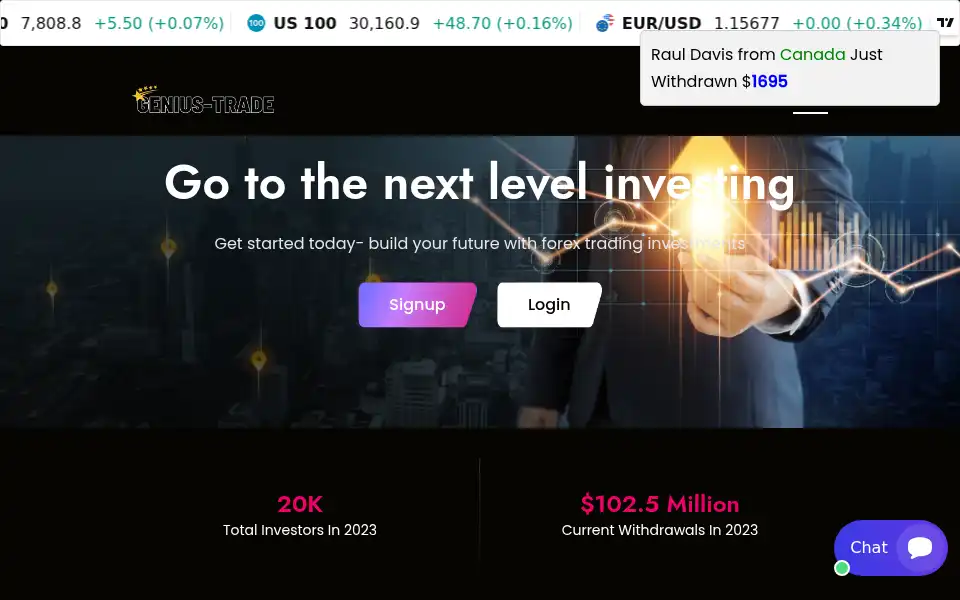 Screenshot of genius-trade.com