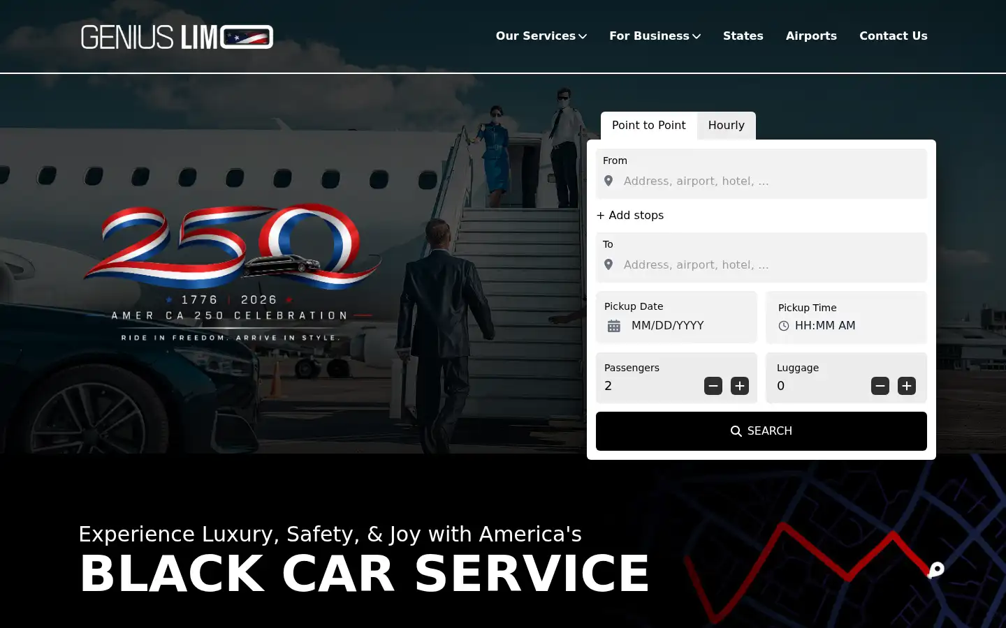 Screenshot of geniuslimo.com
