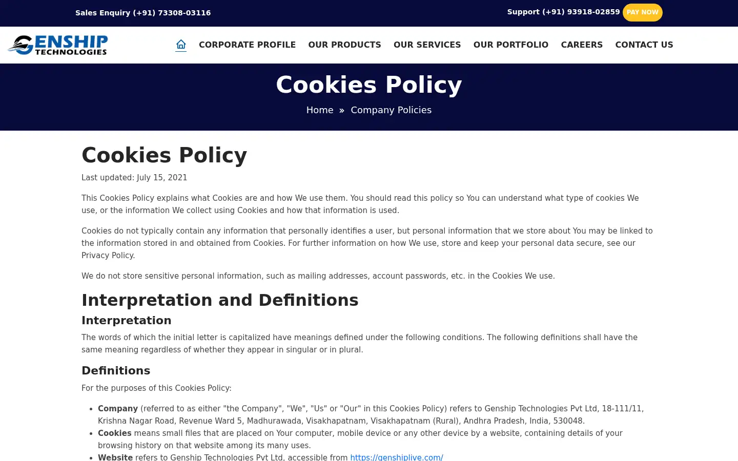 Screenshot of genshiplive.com