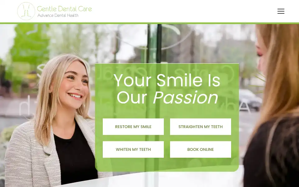 Screenshot of gentledentalcaregroup.co.uk