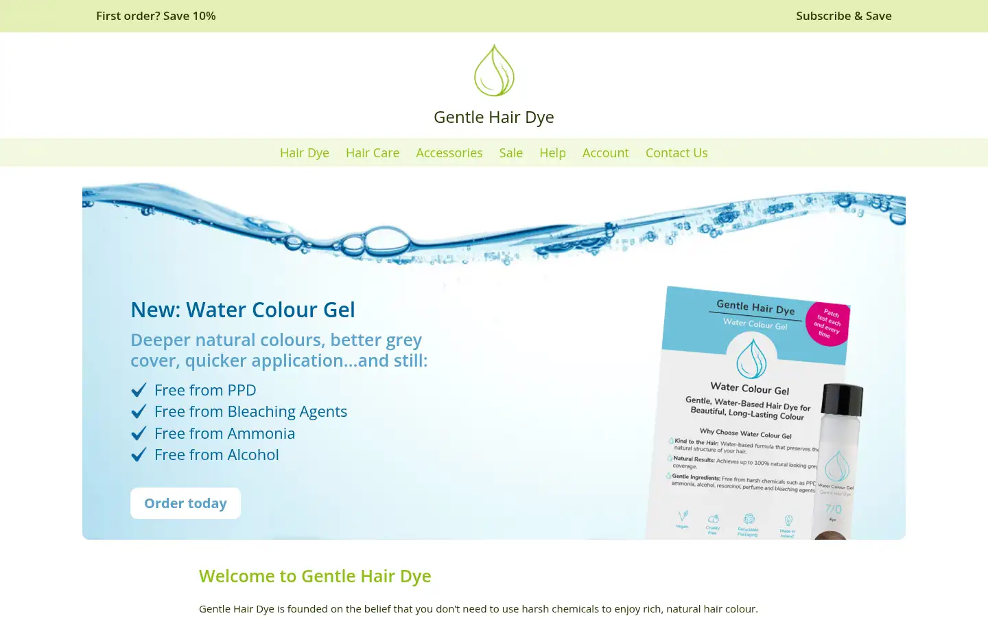 Screenshot of gentlehairdye.com
