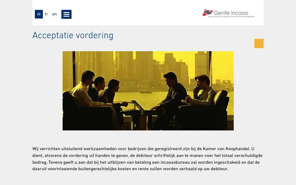 Screenshot of gentleincasso.nl
