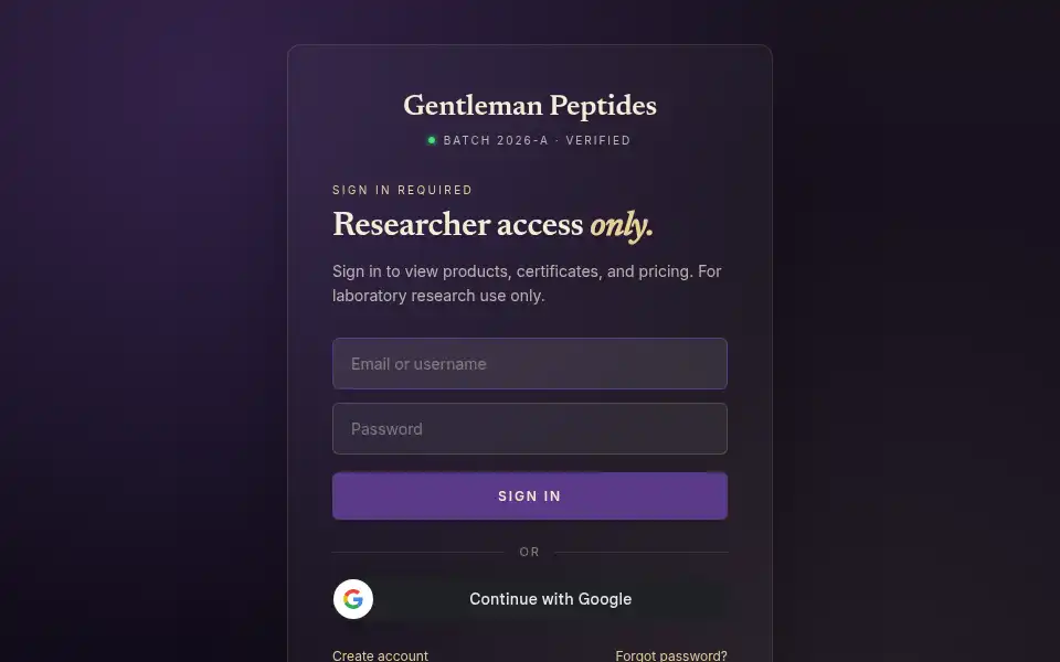 Screenshot of gentlemanpeptides.com