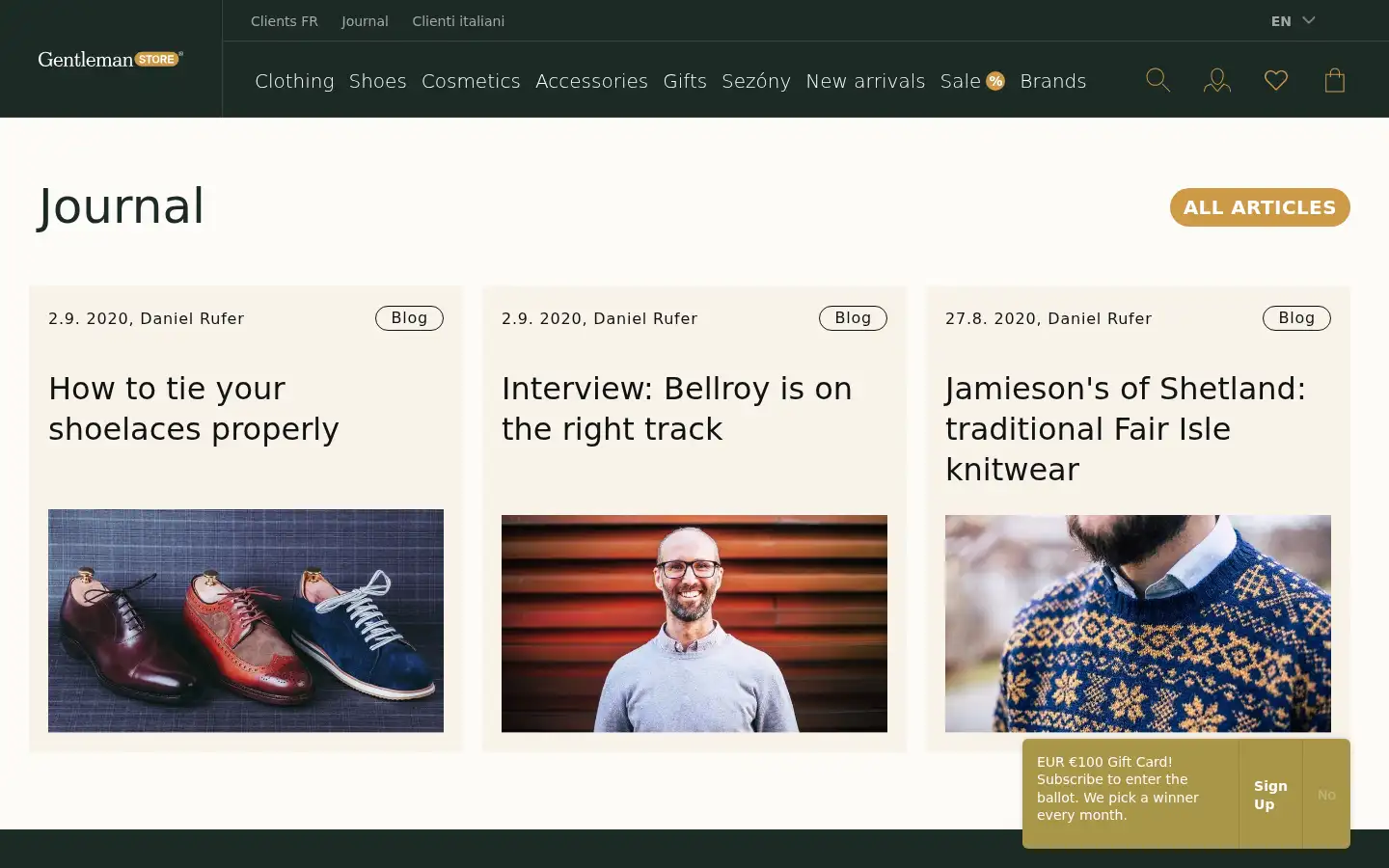 Screenshot of gentlemanstore.eu