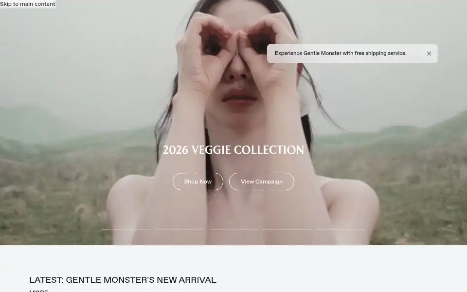 Screenshot of gentlemonster.com