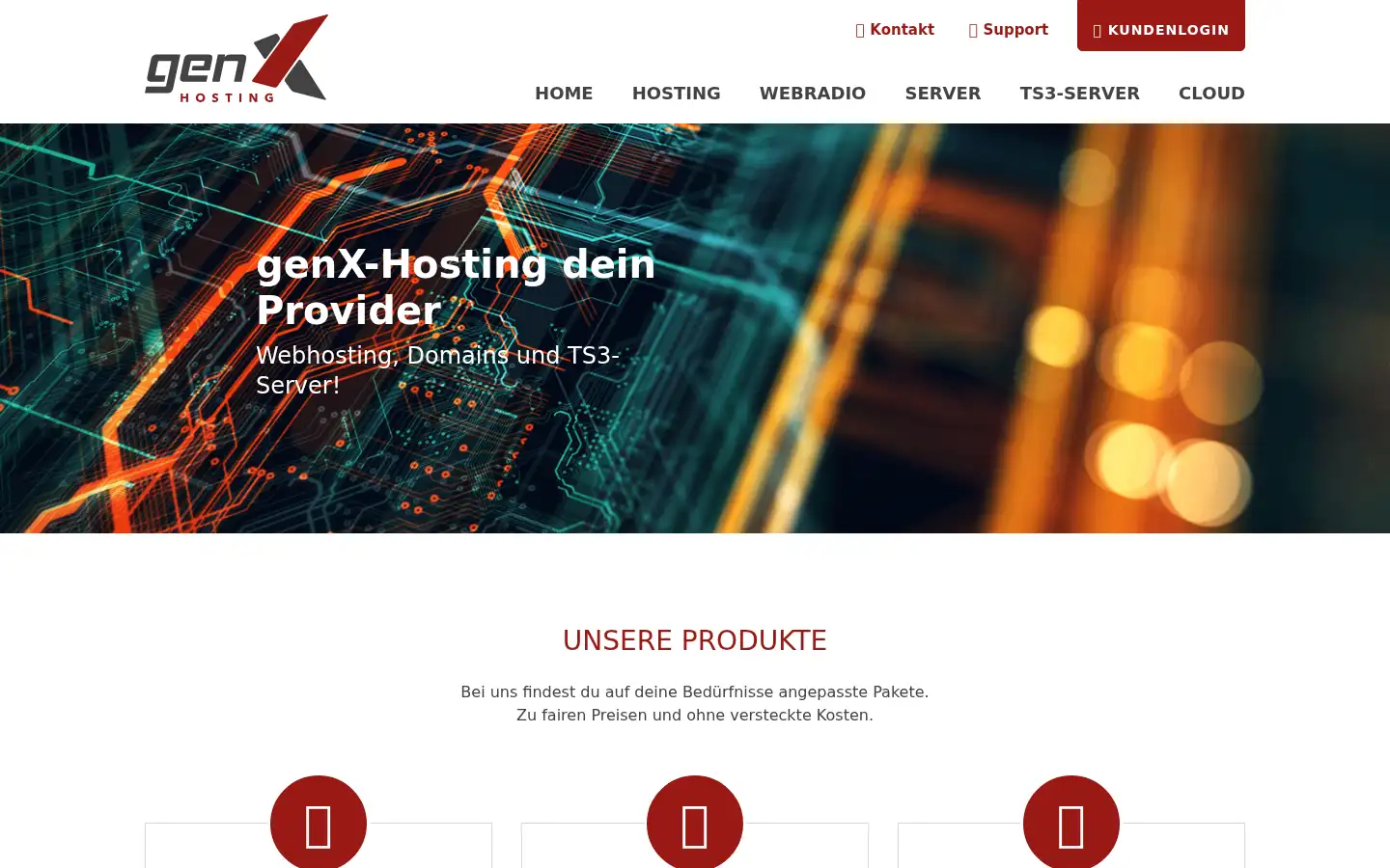 Screenshot of genx-hosting.de