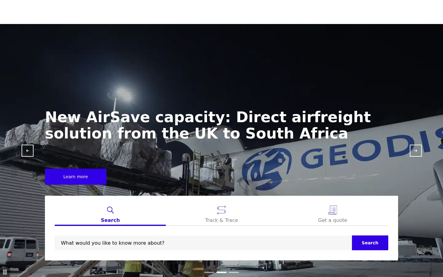 Screenshot of geodis.co.uk