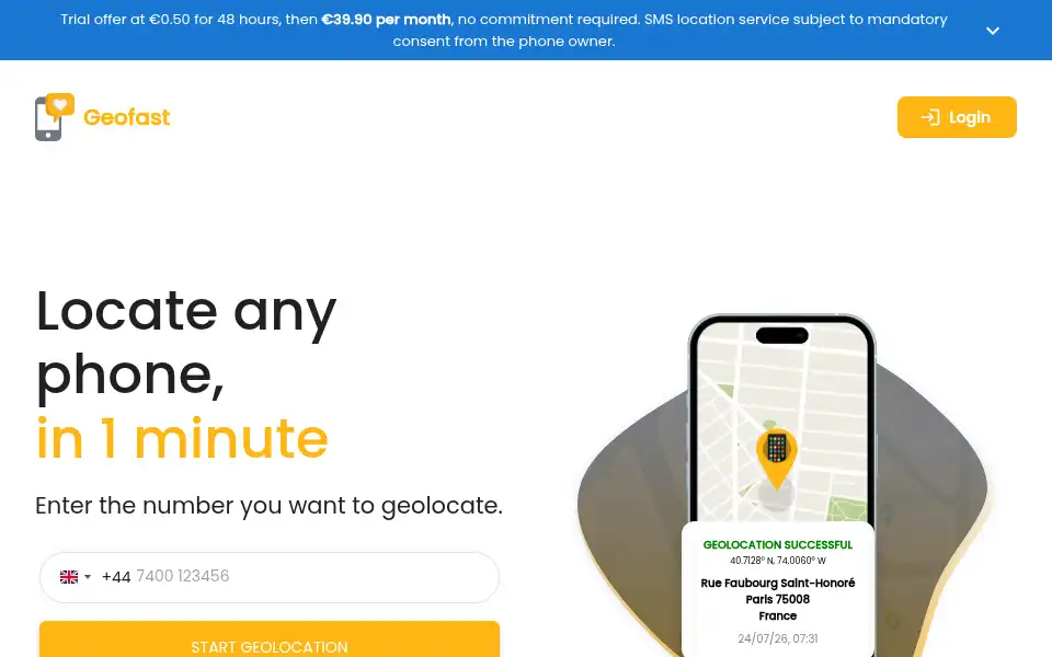 Screenshot of geofast.mobi