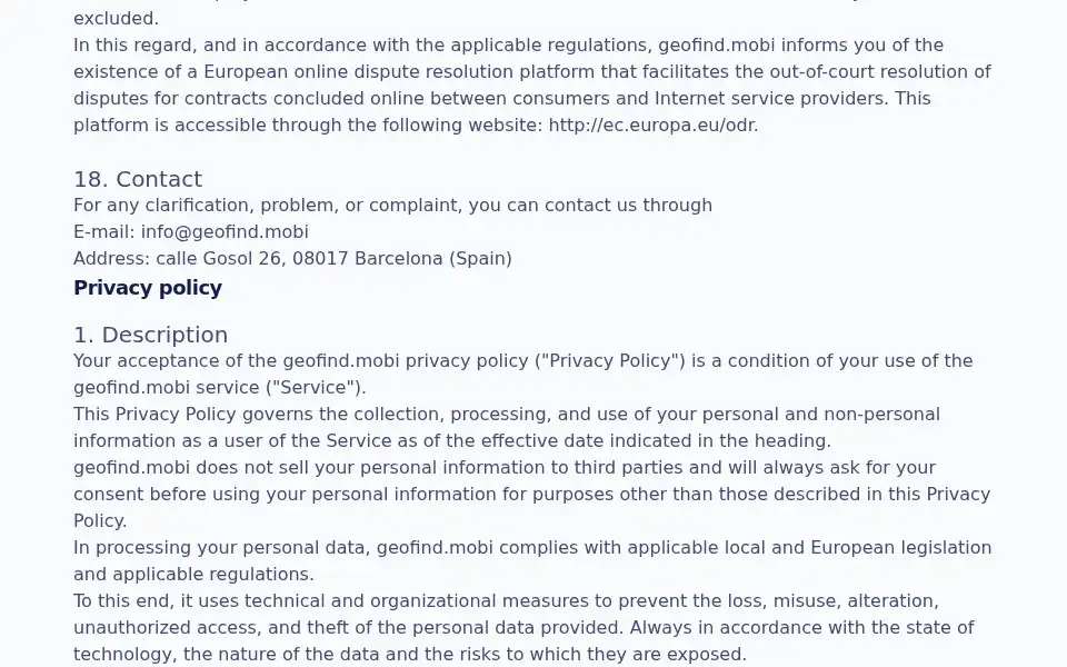 Screenshot of geofind.mobi