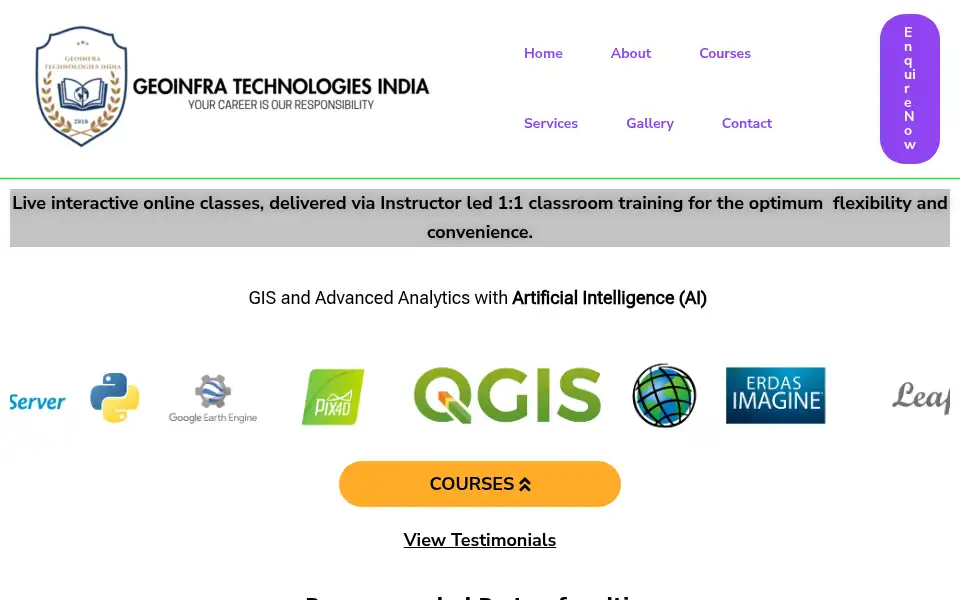 Screenshot of geoinfratechnologiesindia.com