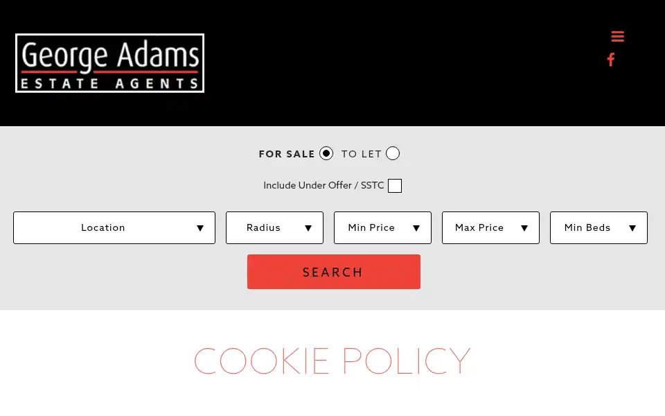 Screenshot of georgeadamsestateagents.co.uk