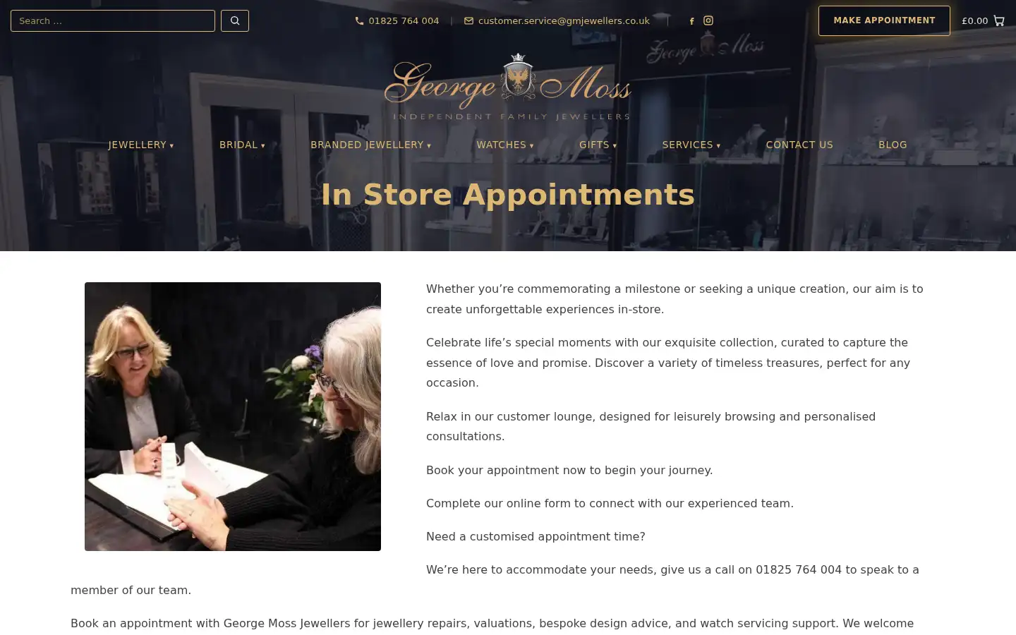 Screenshot of georgemossjewellers.co.uk