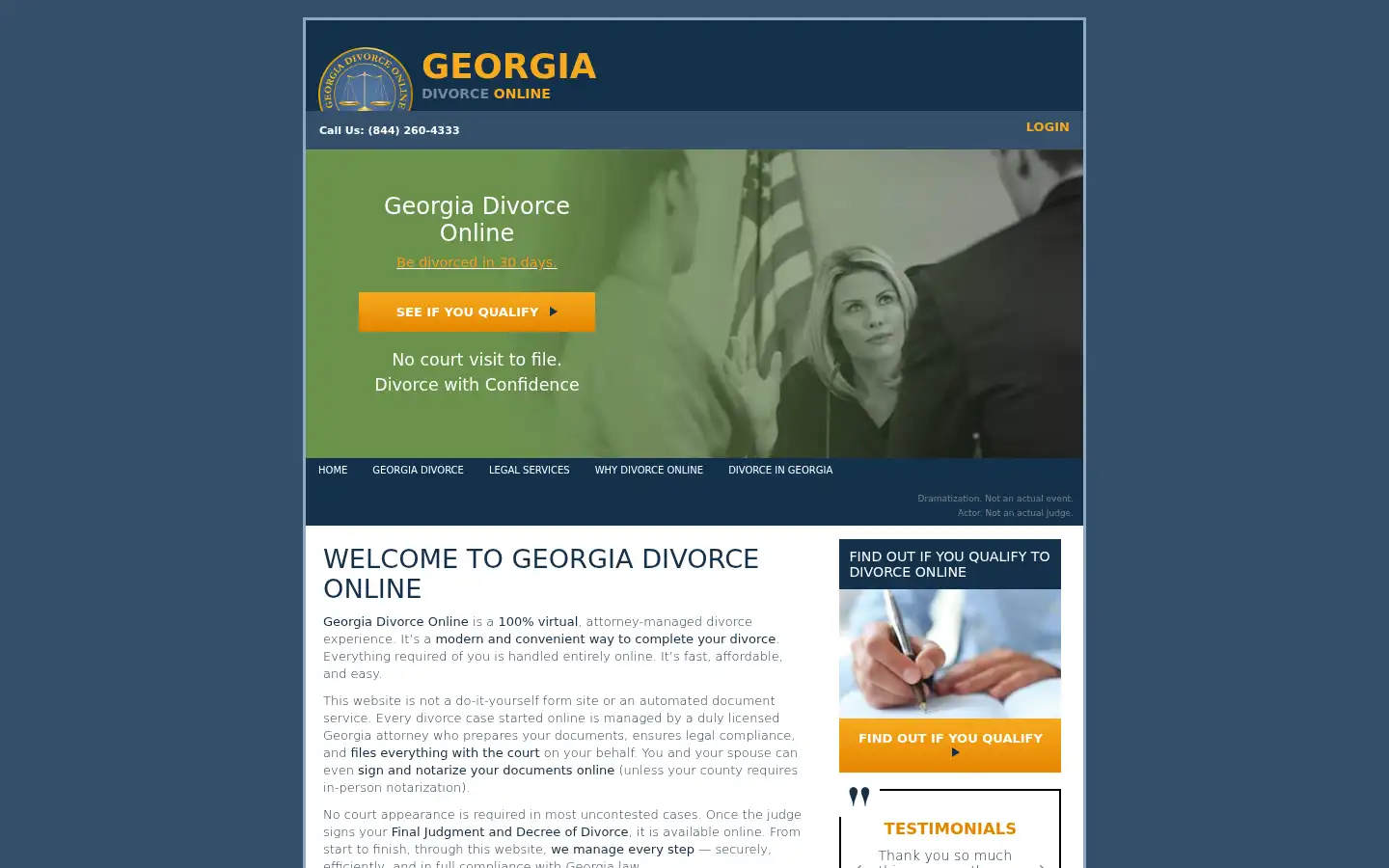 Screenshot of georgiadivorceonline.com