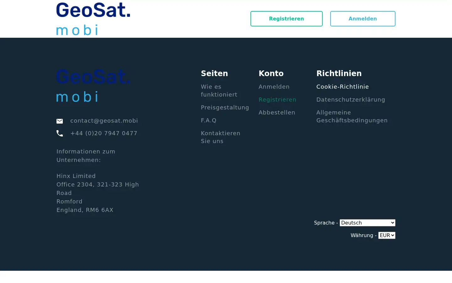 Screenshot of geosat.mobi