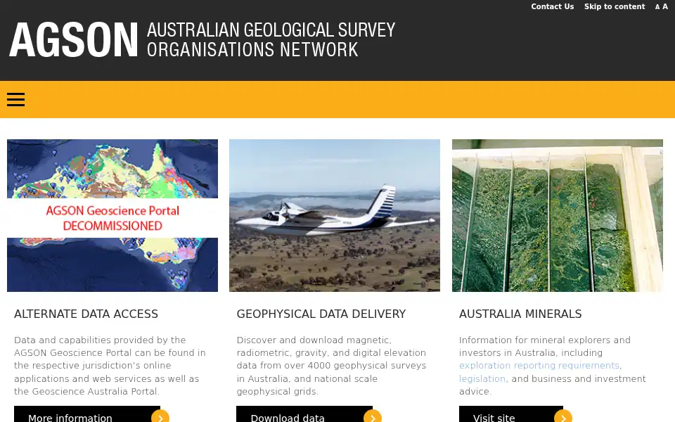 Screenshot of geoscience.gov.au