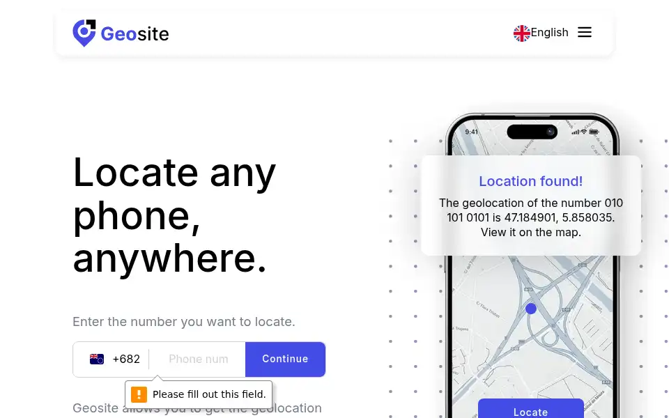 Screenshot of geosite.mobi