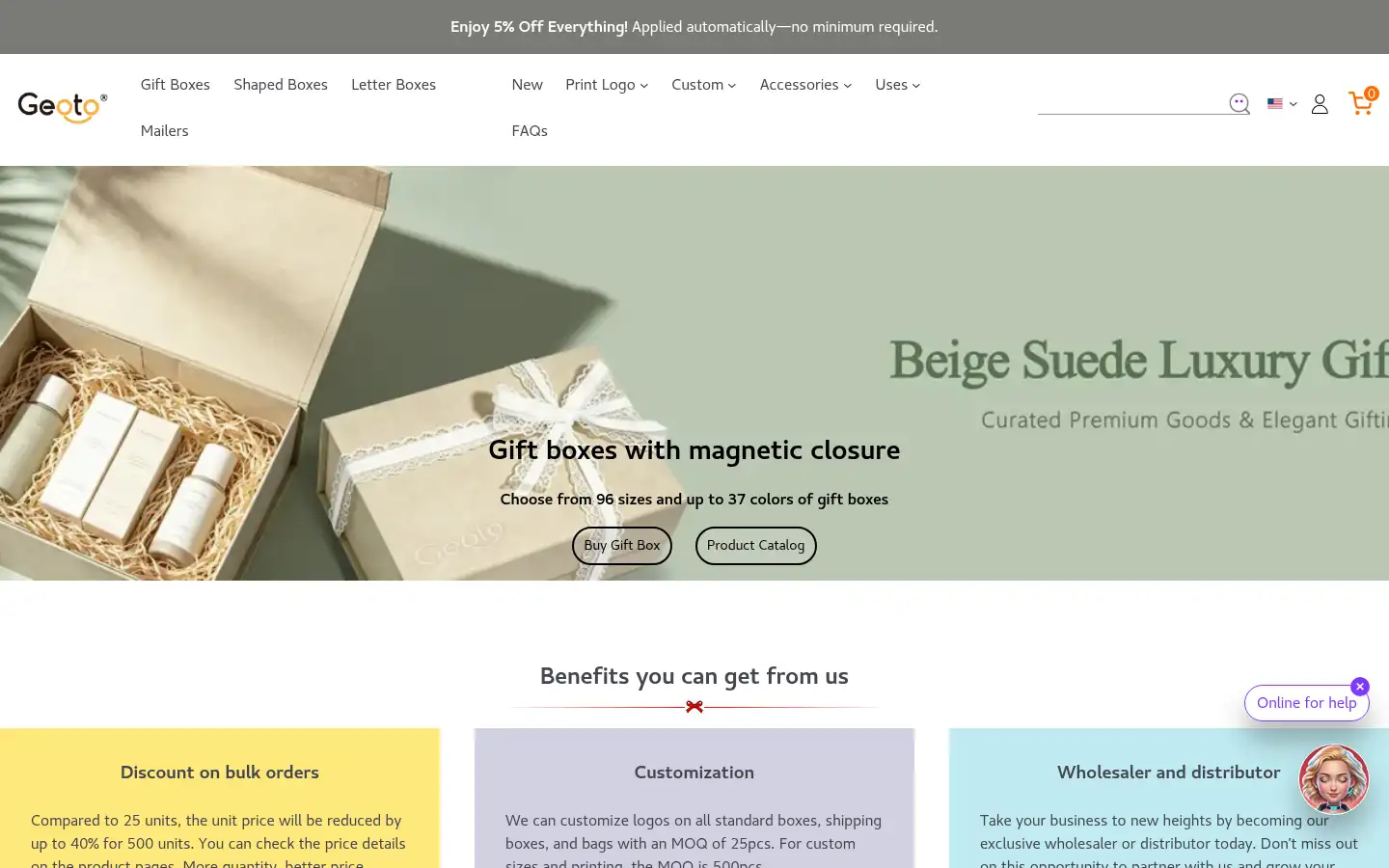 Screenshot of geotobox.com