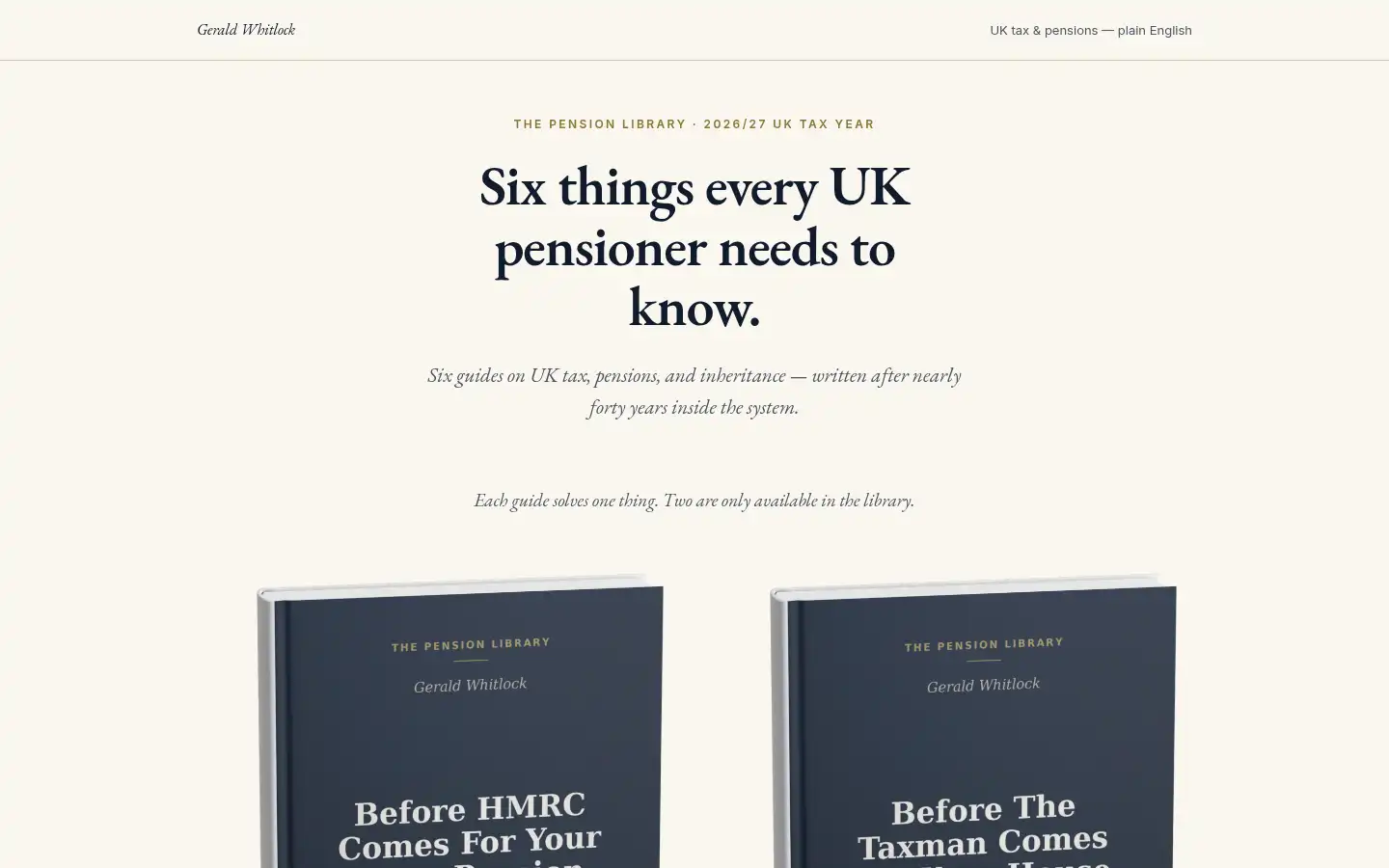Screenshot of geraldwhitlock.co.uk