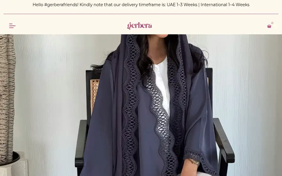 Screenshot of gerberawears.com