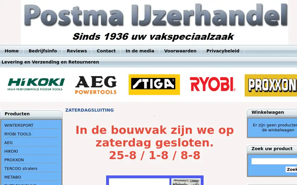 Screenshot of gereedschapwebwinkel.nl