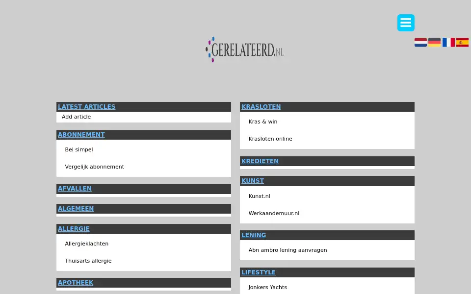 Screenshot of gerelateerd.nl