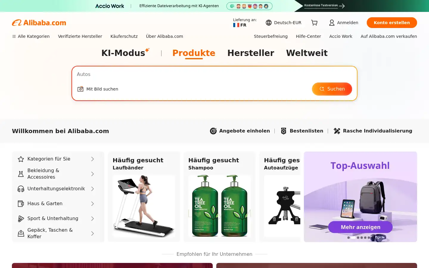 Screenshot of german.alibaba.com